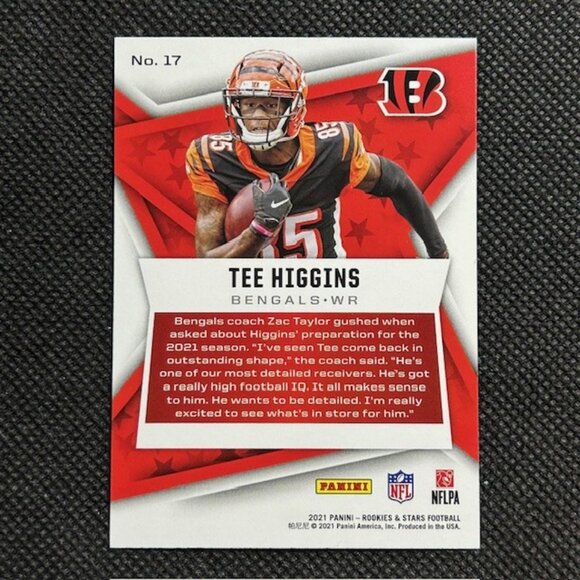 2021 Panini Rookies & Stars Purple Parallels #17 Tee Higgins Cincinnati Bengals - Picture 2 of 2